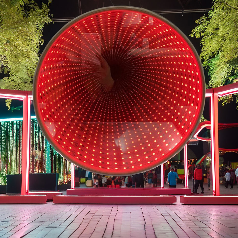 Red Layered Mirror Abyss Mirror, Outdoor Decorative Light