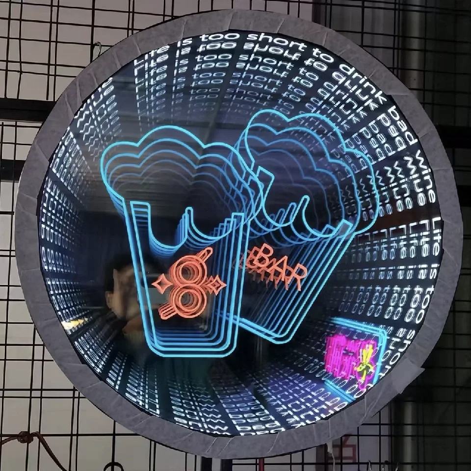 Tea Shop, Bar Layered Mirror Abyss Mirror Decorative Lights, Casual Decorative Lighting