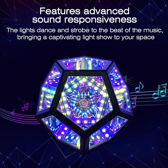 Infinite Diamond Gaming Lamp Cool RGBW Light Bedroom & Gaming Room Decorative Lamp Ambient Mood Night Light Birthday Gift