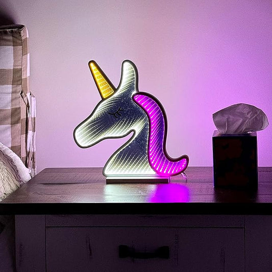 Colorful Little Horse Infinity Mirror, Desk Lamp, Night Light, Ambient Light, Birthday Gift