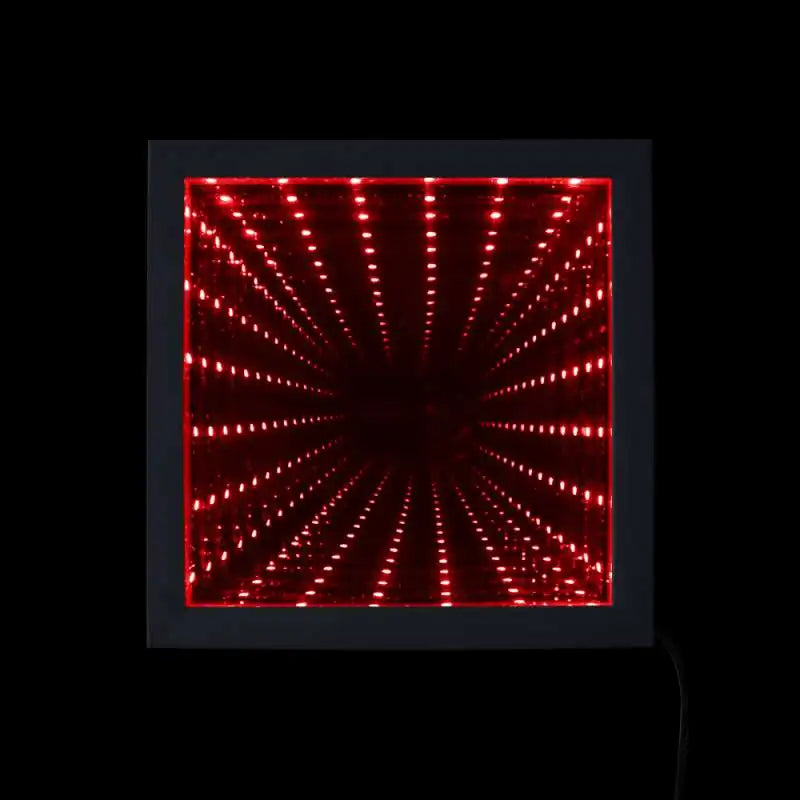 Custom Image Logo Text LED Infinity Mirror Wood Frame Personalised LED Picture Frame Cool Infinite Led Tunnel Lamp Neon Sign