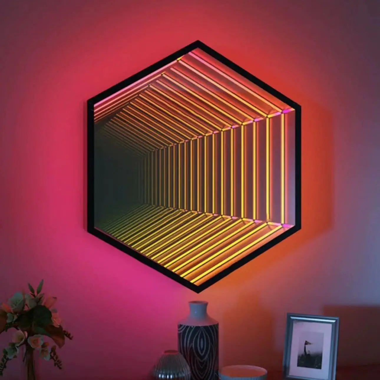 Custom Led Infinity Illusion Mirror Indoor LED Sign Board Acrylic Reflection 3D Neon Infinite Mirror