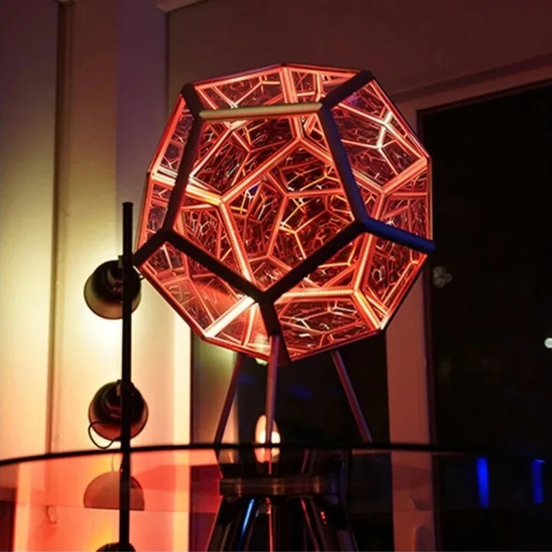 The Trap Orb DIY LED Infinity Dodecahedron Christmas Halloween Decoration LED Infinity Mirror Creative Cool Art Night Lights