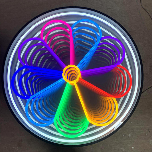 Rainbow-Colored Layered Mirror Abyss Decorative Lamp
