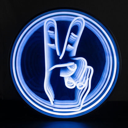 Custom Circular Infinity Mirror, Custom Text and Images