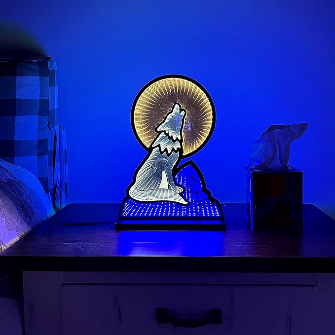 Moonlight Wolf Night Light, Bedroom Ambient Light, Decorative Piece