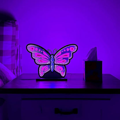 Butterfly Infinity Mirror Cool Desk Lamp Bedroom & Game Room Decorative Light Ambient Night Light Birthday Gift