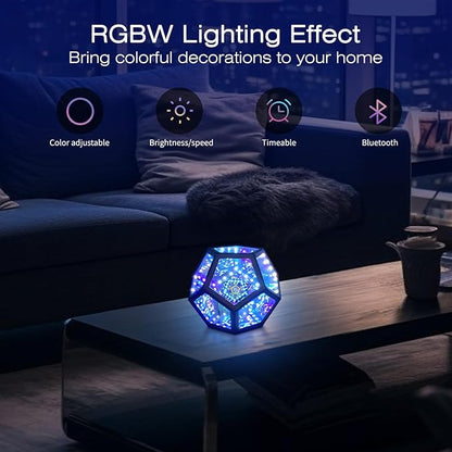 Infinite Diamond Gaming Lamp Cool RGBW Light Bedroom & Gaming Room Decorative Lamp Ambient Mood Night Light Birthday Gift