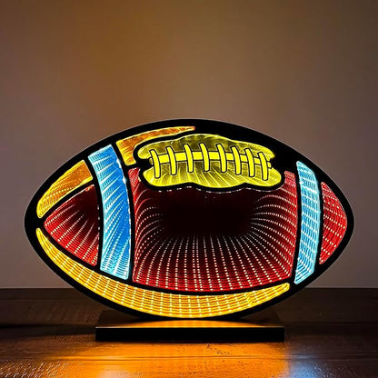 Rugby Infinity Mirror, Desk Lamp, Night Light, Ambient Lighting, Birthday Gift