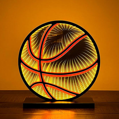 Infinite Basketball Mirror Cool Desk Lamp Bedroom & Game Room Decorative Light Ambient Night Light Birthday Gift