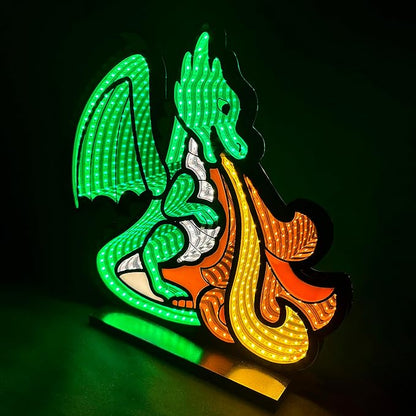 Infinite Dragon Mirror, Cool Desktop Lamp, Bedroom & Game Room Decorative Light, Ambiance Night Light, Birthday Gift