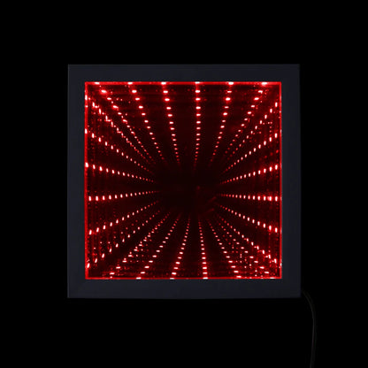 Custom Image Logo Text LED Infinity Mirror Wood Frame Personalised LED Picture Frame Cool Infinite Led Tunnel Lamp Neon Sign