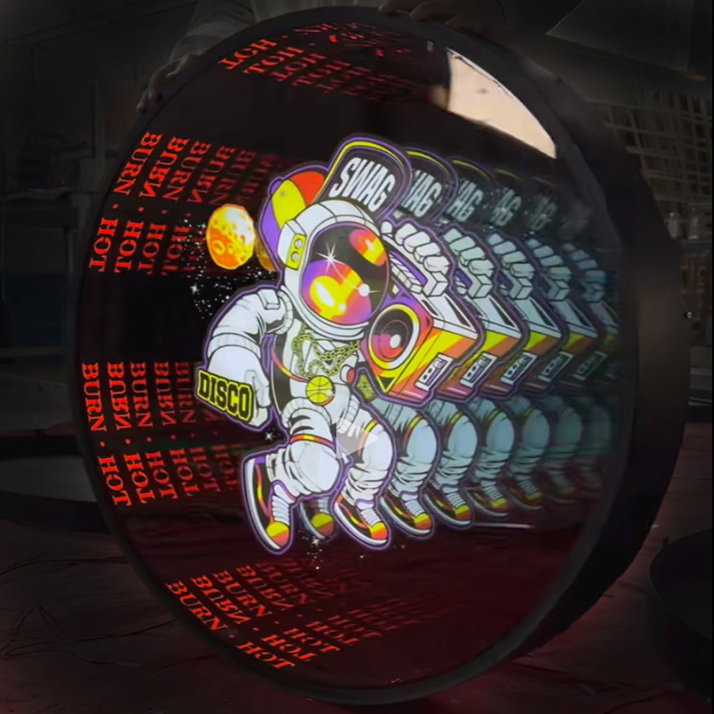 Customize any pattern or text on infinite mirrors