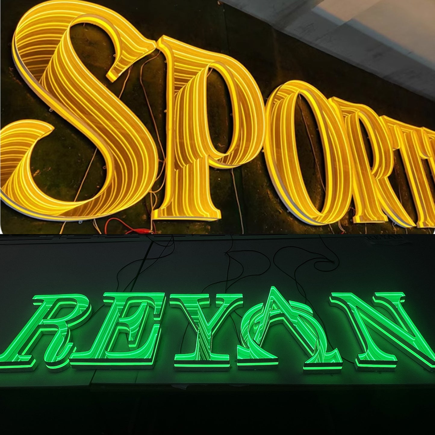 Custom 3D letters in various colors and sizes