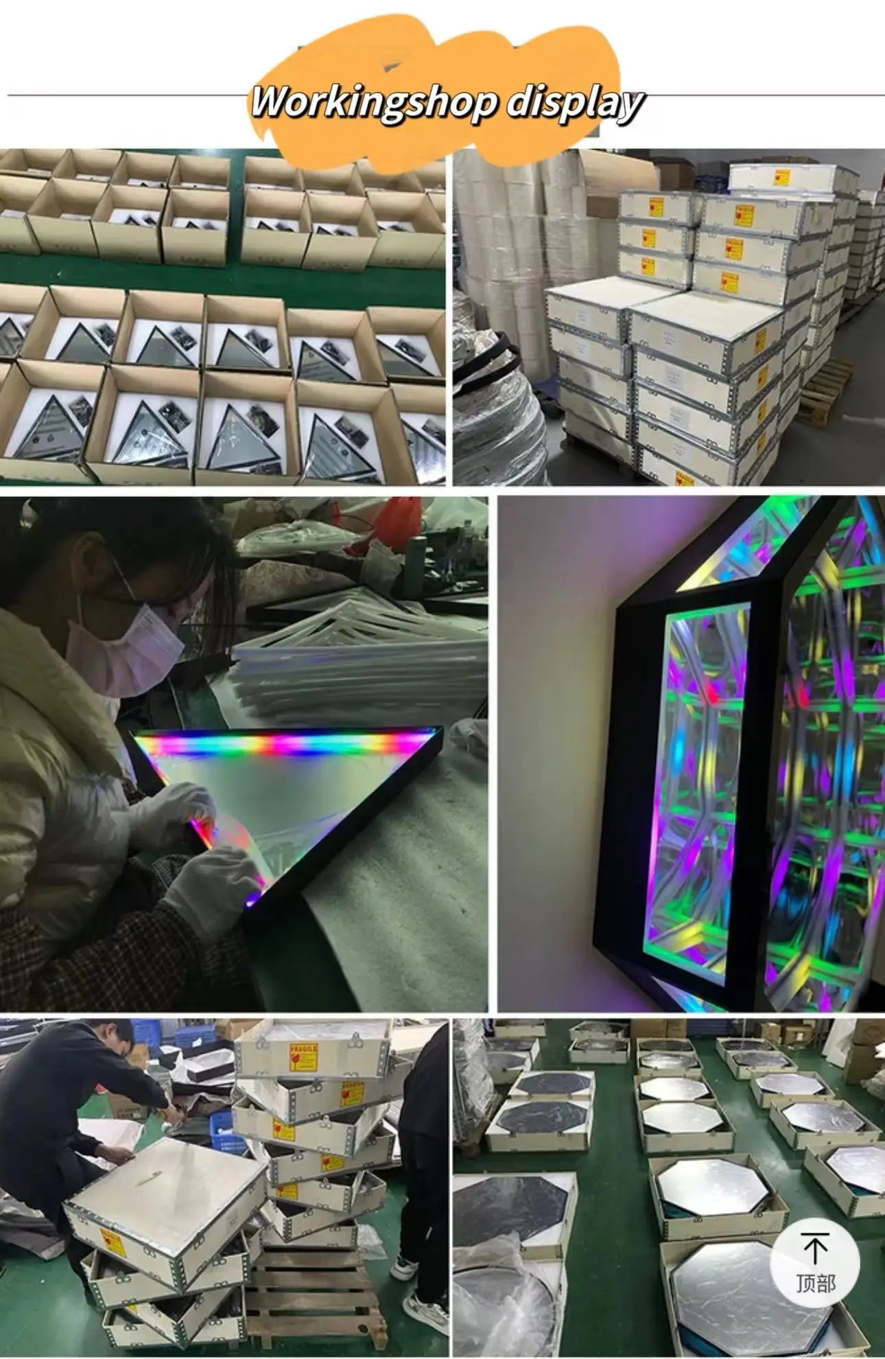 Custom Led Infinity Illusion Mirror Indoor LED Sign Board Acrylic Reflection 3D Neon Infinite Mirror