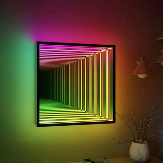 Custom Led Infinity Illusion Mirror Indoor LED Sign Board Acrylic Reflection 3D Neon Infinite Mirror