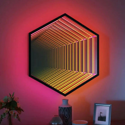Custom Led Infinity Illusion Mirror Indoor LED Sign Board Acrylic Reflection 3D Neon Infinite Mirror