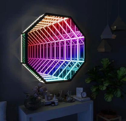 Custom Led Infinity Illusion Mirror Indoor LED Sign Board Acrylic Reflection 3D Neon Infinite Mirror