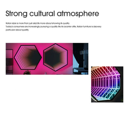 Custom Led Infinity Illusion Mirror Indoor LED Sign Board Acrylic Reflection 3D Neon Infinite Mirror