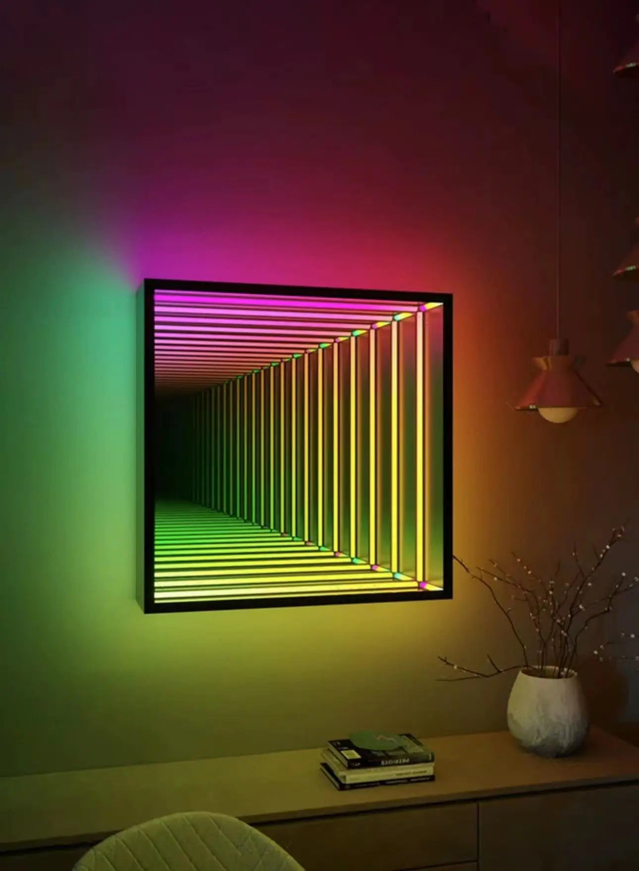 Custom Led Infinity Illusion Mirror Indoor LED Sign Board Acrylic Reflection 3D Neon Infinite Mirror